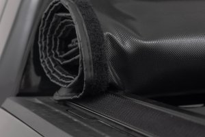 Chevrolet Silverado 1500 Soft Roll Up Bed Cover - Rough Country - Roll-Up Design, Marine-Grade Vinyl - Matte Black - '19-'24